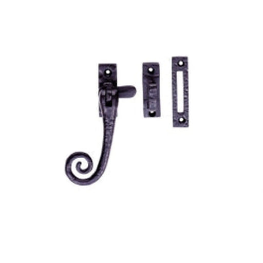 Curly Tail Casement Fastener - Black Antique 124 x 80 mm