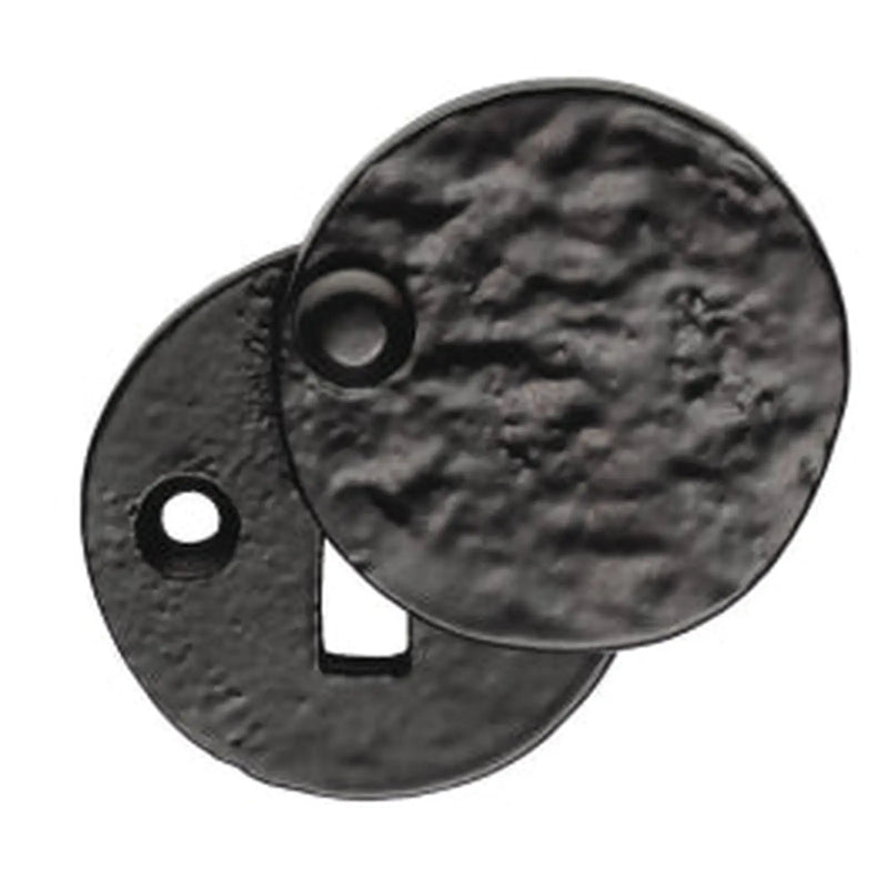 Escutcheon - Lock Profile Round Cover Face Fix - Black Antique 40mm