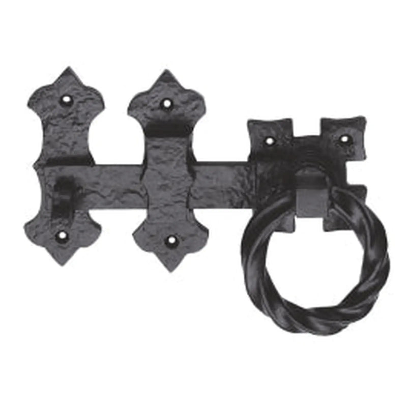 6 Ring Handle Gate Latch - Black Antique 152 mm
