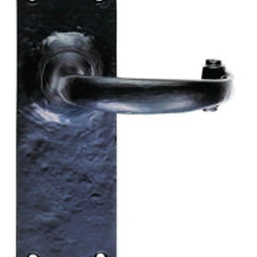 Traditional Lever On Face-Fix Backplate - Latch - Black Antique 152 X 55