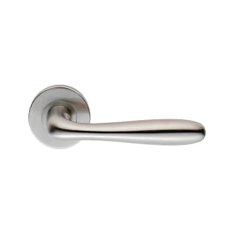 Peninsula Lever On Sprung Push-On Round Rose - Satin Stainless Steel