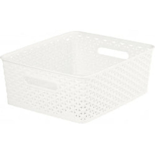 Curver Nestable Rattan Basket Vintage White 4L