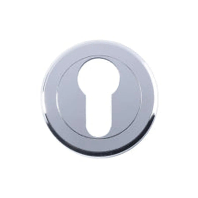 Escutcheon - Euro Profile - Screw-On Round Rose - Polished Chrome 52