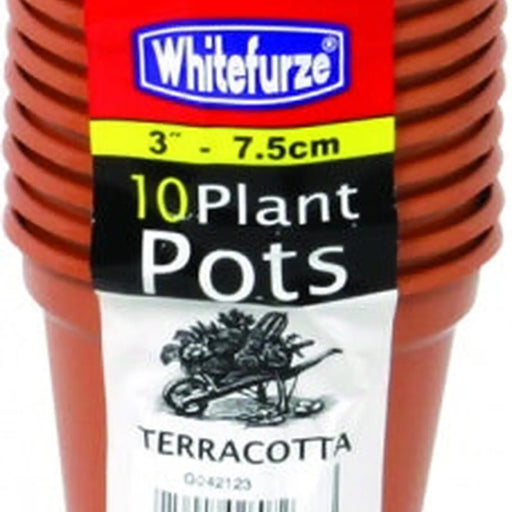 Whitefurze 3inch Plant Pots 10pk