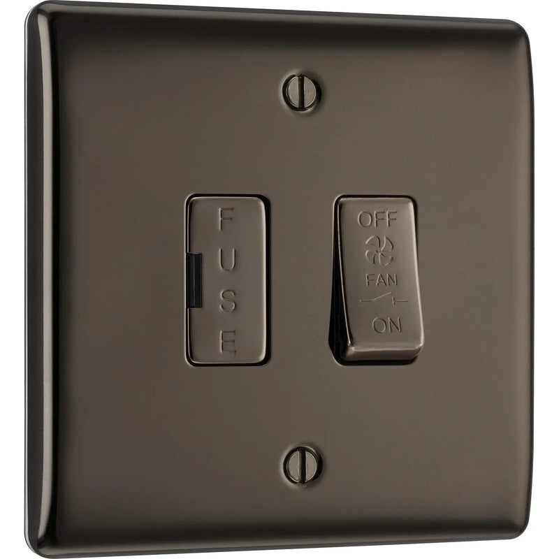BG Electrical Nexus Metal Black Nickel - Triple pole, fused, fan isolator
