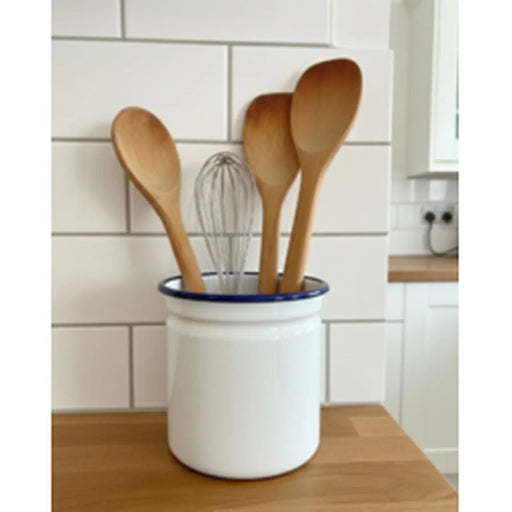 Falcon Enamel Cutlery Holder Traditional White 11.5cm