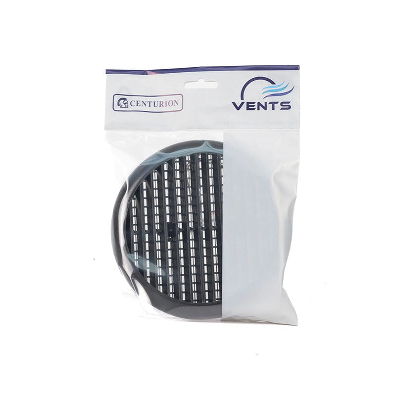 Centurion Circular Louvred Vent with Flyscreen - 80-152mm - Black - Pack of 5