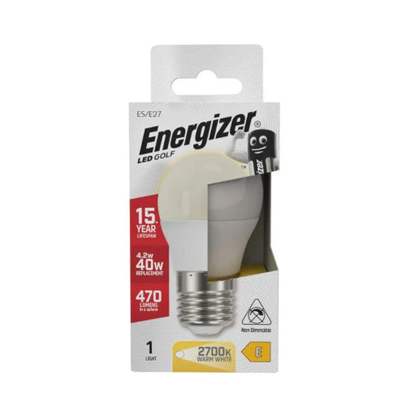 Centurion Energizer - LED Bulb - Golf 4.2W 470LM Opal E27 Warm White - Pack of 12