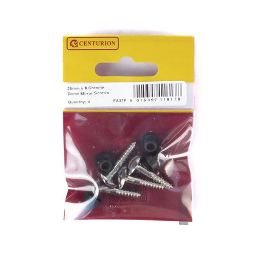 Centurion 25mm x 8 CP Dome Mirror Screws  (Pack of 4) - Pack of 5