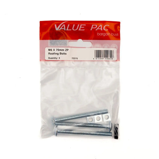 Centurion M6 x 70mm ZP Roofing Bolts (Pack of 3) - Pack of 10