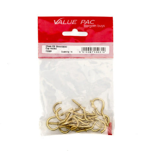 Centurion 25mm EB Shouldered Cup Hooks (Pack of 14) - Pack of 10