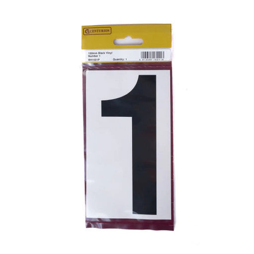 Centurion 150mm Black Self Adhesive Vinyl Number 1 - Pack of 5