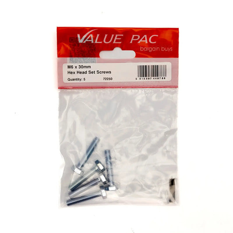 Centurion M6 x 30mm Hex Head Set Screws (Pack of 5) - Pack of 10