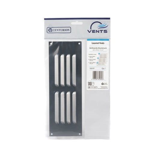 Centurion Louvred Vent - Anthracite Aluminium - 229 x 76mm - Pack of 5