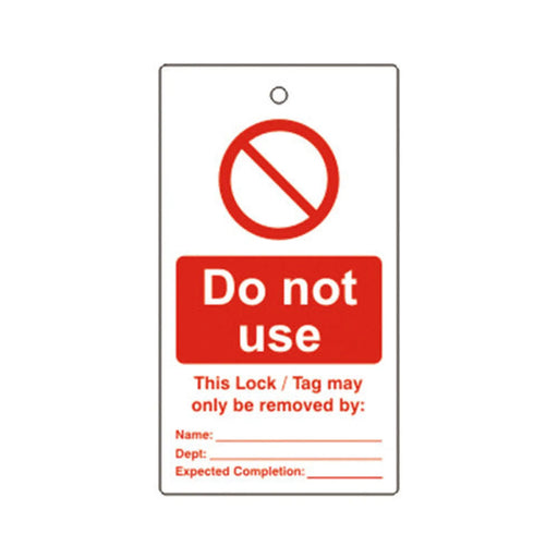 Centurion 'Do Not Use' Lockout Tag (Single Sided, 10 Pack)