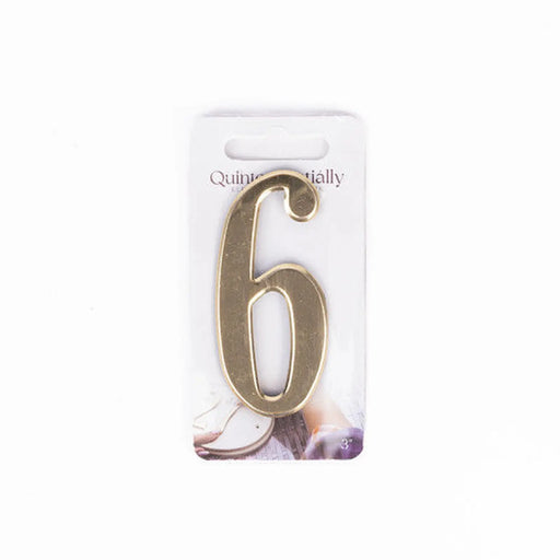 Centurion 3" Gold Effect Numeral 6 - Pack of 5