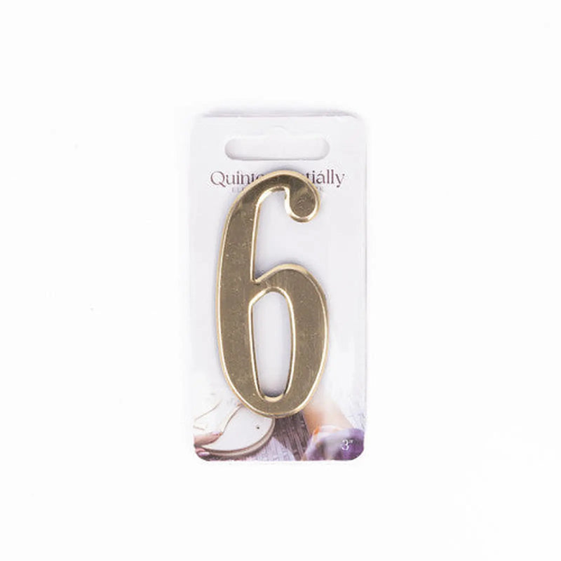 Centurion 3" Gold Effect Numeral 6 - Pack of 5