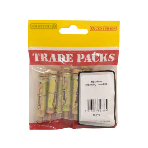Centurion Expanding Loose Bolt - Zinc Plated - M6 x 10mm - (8 PK) - Pack of 5