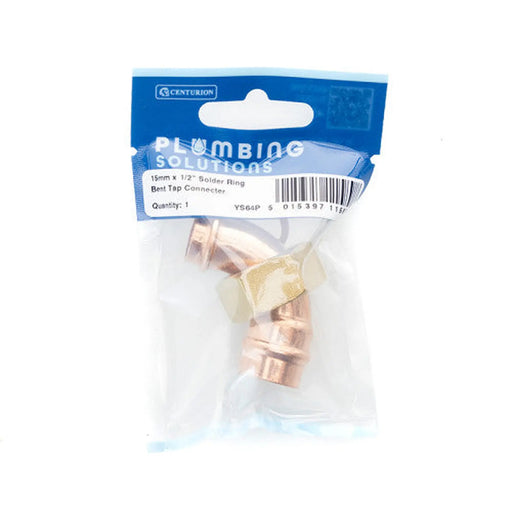 Centurion 15mmx1/2" Solder Ring Copper Bent Tap Connector - Pack of 5