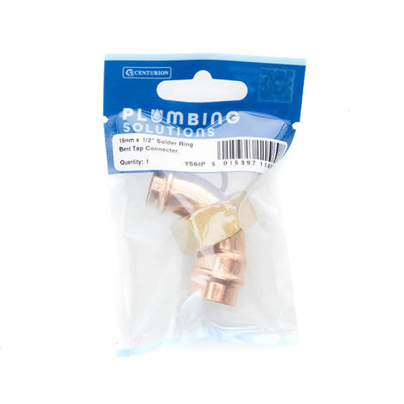 Centurion 15mmx1/2" Solder Ring Copper Bent Tap Connector - Pack of 5