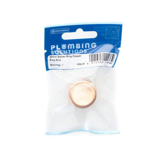 Centurion 22mm Solder Ring Copper Stop End - Pack of 5