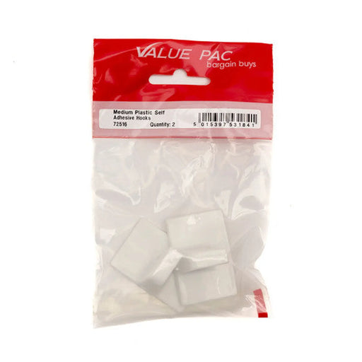 Centurion Medium Plastic Self Adhesive Hooks (Pack of 2) - Pack of 10