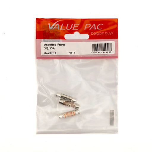 Centurion Assorted Fuses 3/5/13A 3pk - Pack of 10