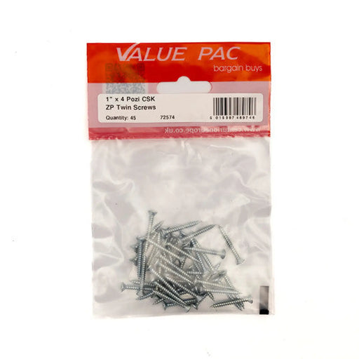 Centurion 1" x 4 Pozi CSK ZP Twin Screws (Pack of 45) - Pack of 10