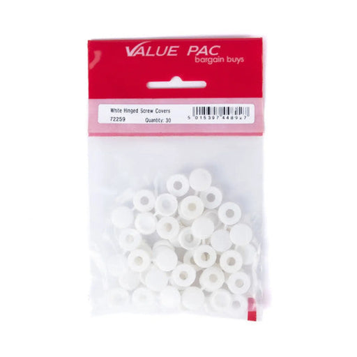 Centurion White Hinged Screw Covers (Pack of 30) - Pack of 10