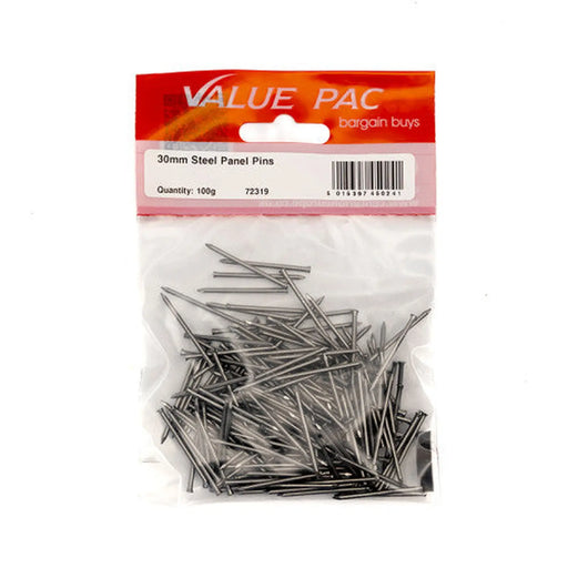 Centurion 30mm Steel Panel Pins 100g - Pack of 10