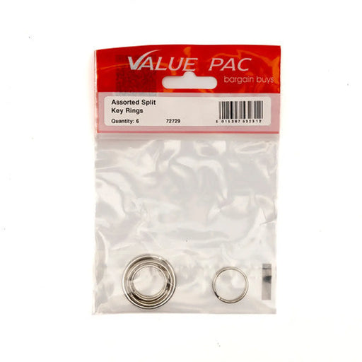 Centurion Assorted Split Key Rings (Pack of 6) - Pack of 10