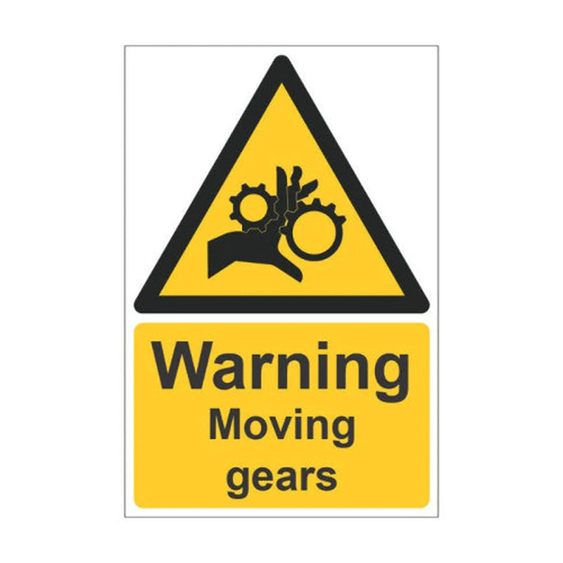 Centurion Warning Moving gears - SAV (200 x 300mm) - Min Order 2