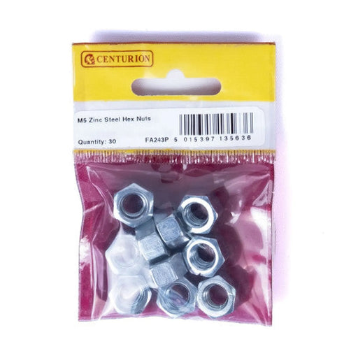 Centurion M5 ZP Steel Hex Nuts (Pack of 30) - Pack of 5