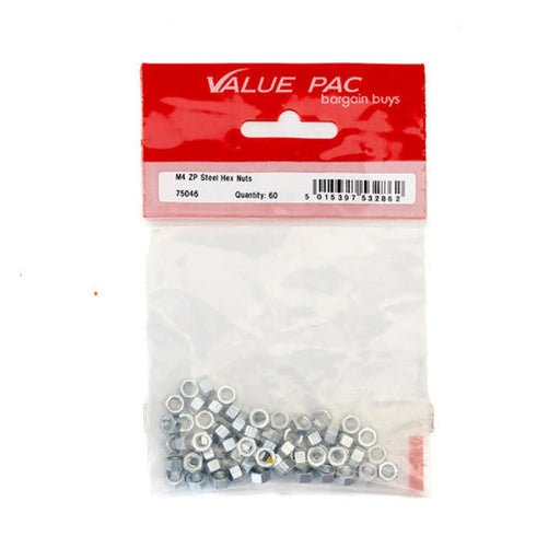 Centurion M4 ZP Steel Hex Nuts (Pack of 60) - Pack of 10