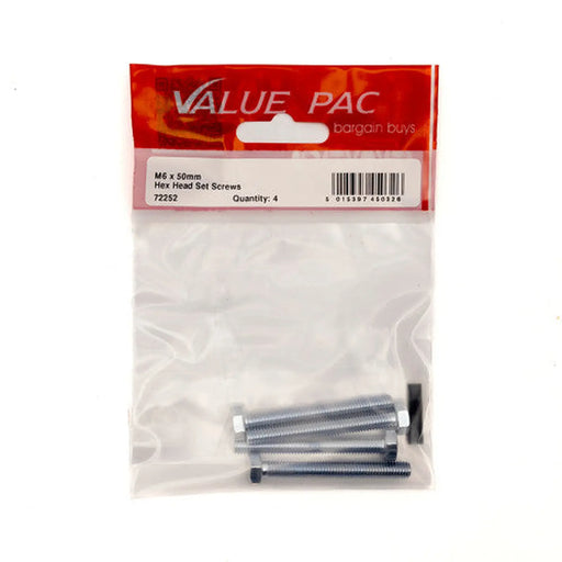 Centurion M6 x 50mm Hex Head Set Screws (Pack of 4) - Pack of 10