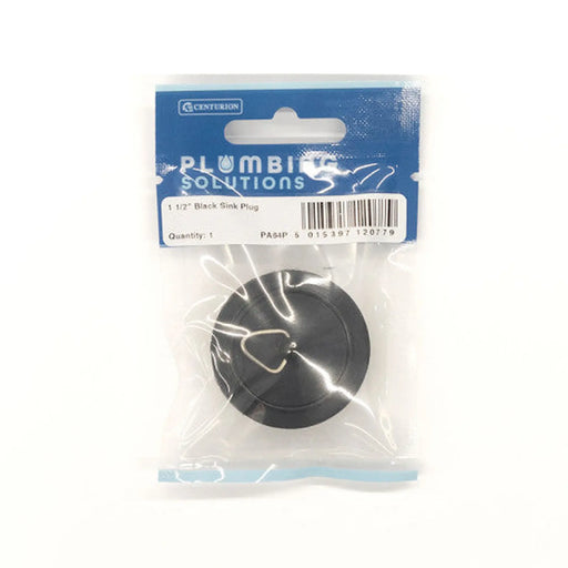 Centurion Sink & Bath Plug - 1 1/2" - Black - Pack of 5