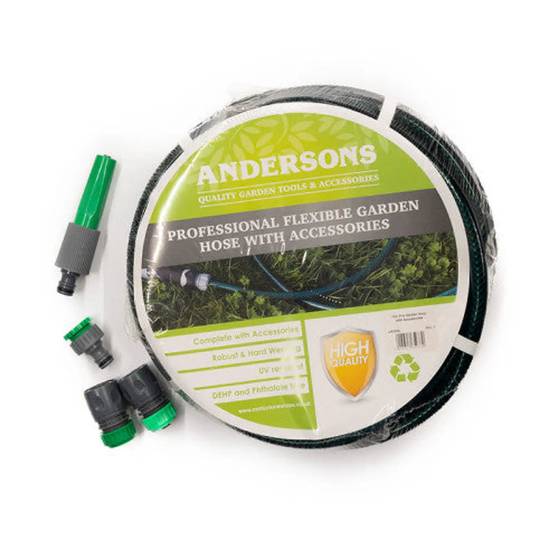 Centurion 15m Professional Flexible Garden Hose with Accessories - Pack of 5
