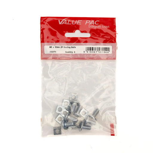 Centurion M6 x 12mm ZP Roofing Bolts (Pack of 8) - Pack of 10