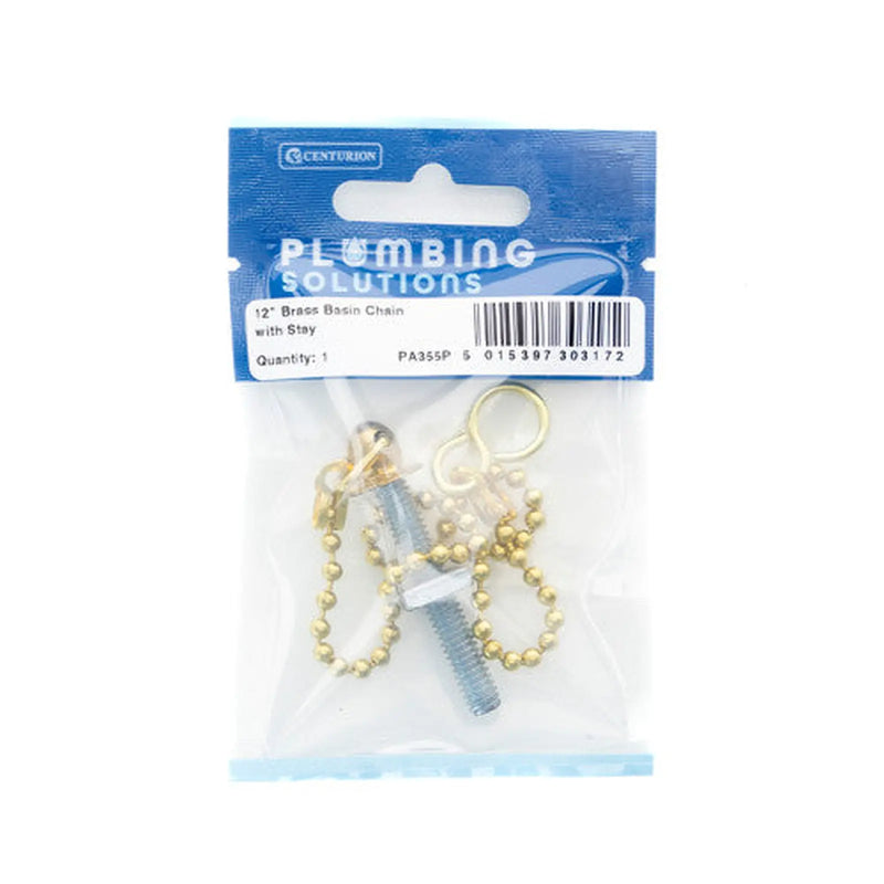 Centurion 12" Basin Chain With Stay - Brass - Pack of 5