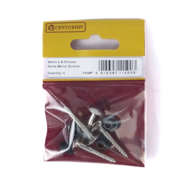 Centurion 30mm x 8 CP Dome Mirror Screws  (Pack of 4) - Pack of 5
