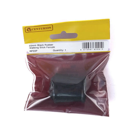 Centurion 22mm Black Rubber Walking Stick Ferrules - Pack of 5