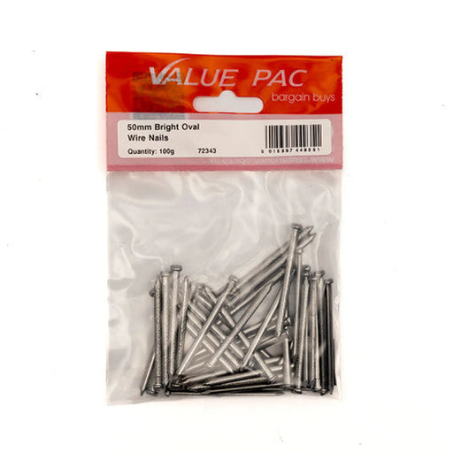 Centurion 50mm Oval Wire Nails - (100g Pack) - Pack of 10