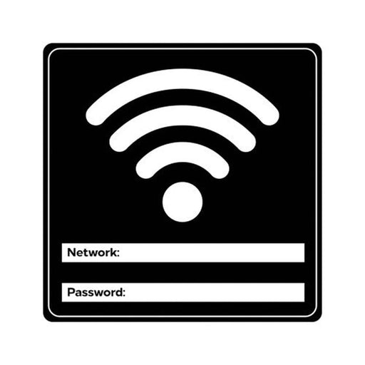 Centurion Wifi Network Signs (Black) - PP (200 x 200mm) - Min Order 2