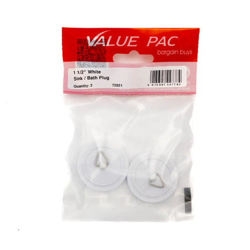 Centurion 1 1/2" White Sink/Bath Plug - Pack of 10