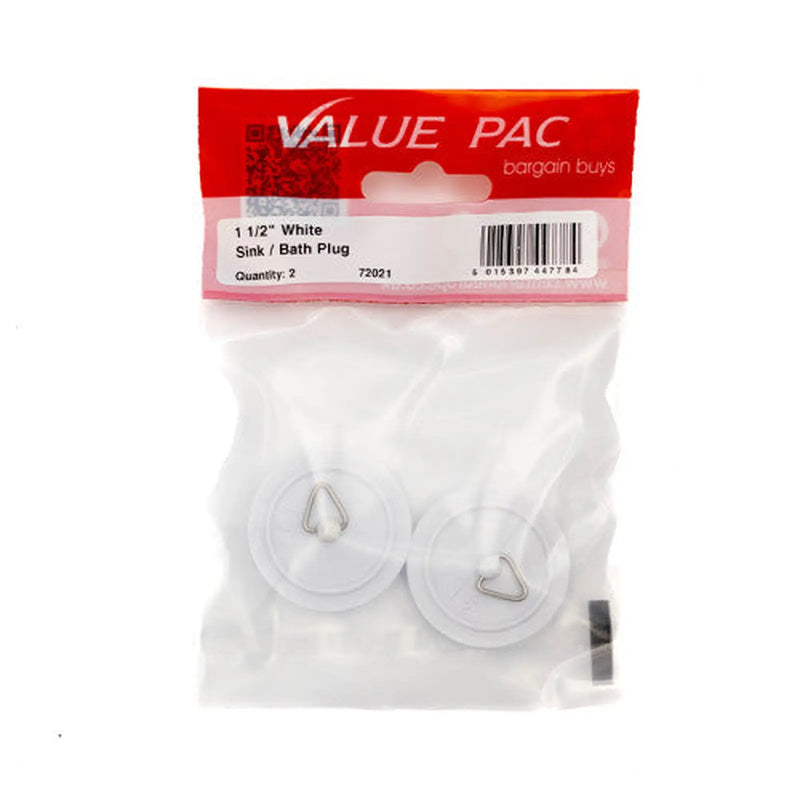 Centurion 1 1/2" White Sink/Bath Plug - Pack of 10