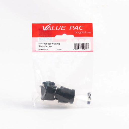 Centurion 16mm Black Rubber Walking Stick Ferrule - Pack of 10