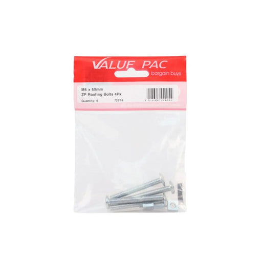 Centurion M6 x 50mm ZP Roofing Bolts (Pack of 4) - Pack of 10