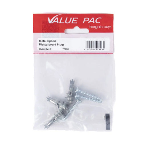 Centurion 35mm Metal Plasterboard Speed Plugs - Pack of 10