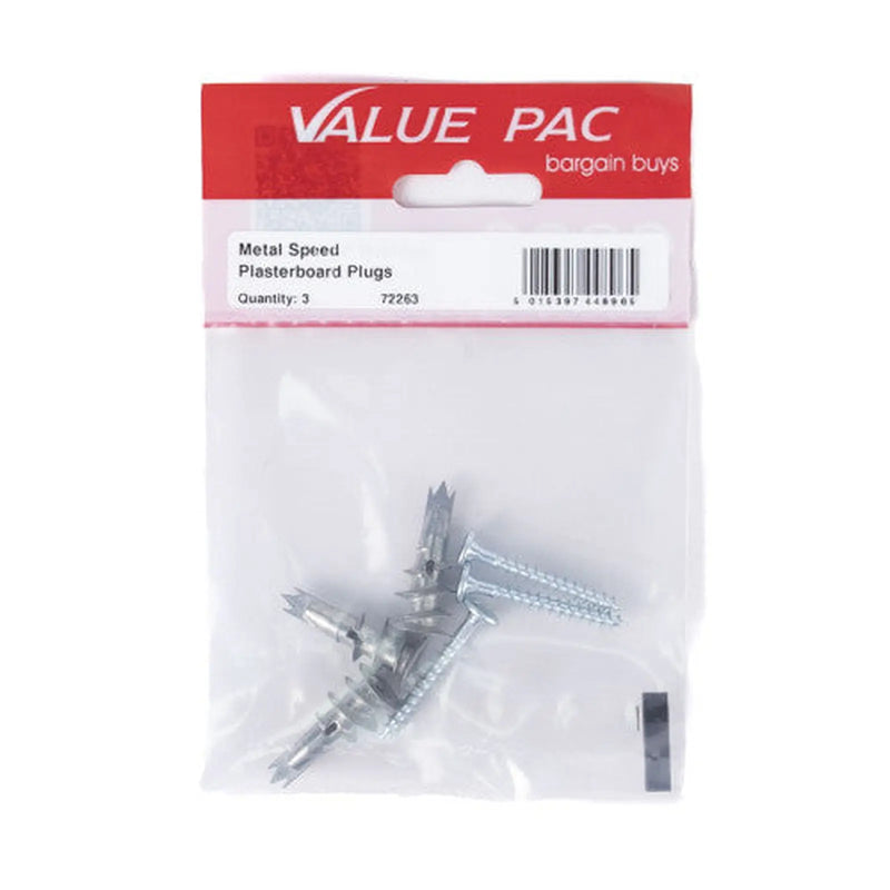 Centurion 35mm Metal Plasterboard Speed Plugs - Pack of 10