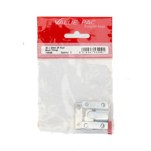 Centurion 36 x 35mm ZP Flush Mount Fittings (Pack of 3) - Pack of 10